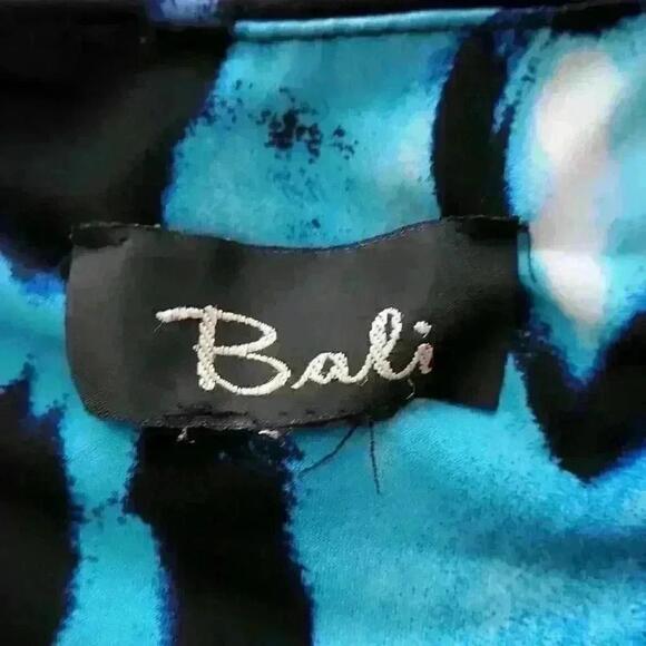 Bali Pendulum Short Sleeve Blouse Blue Green Black Us Xl - Picture 8 of 10